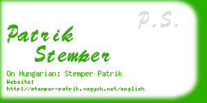 patrik stemper business card